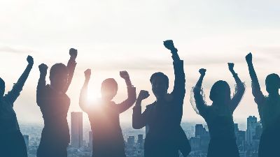 group celebrating